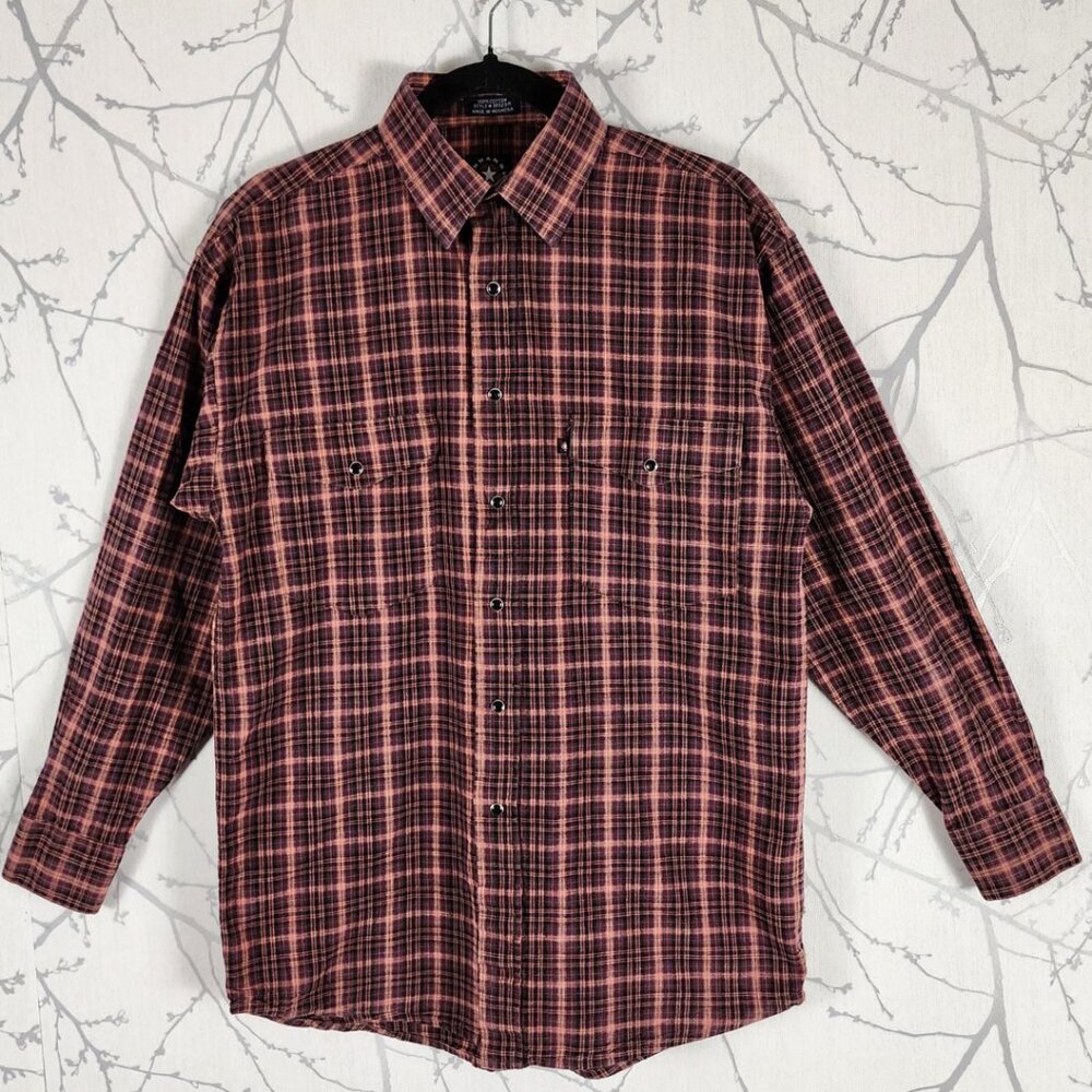 Panhandle Slip Red Plaid Checks Snap Front Western Shirt